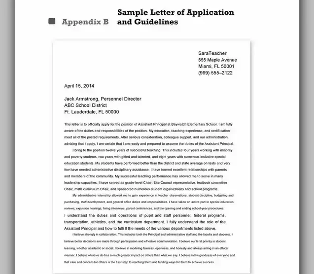 letter of Application Template Word 20