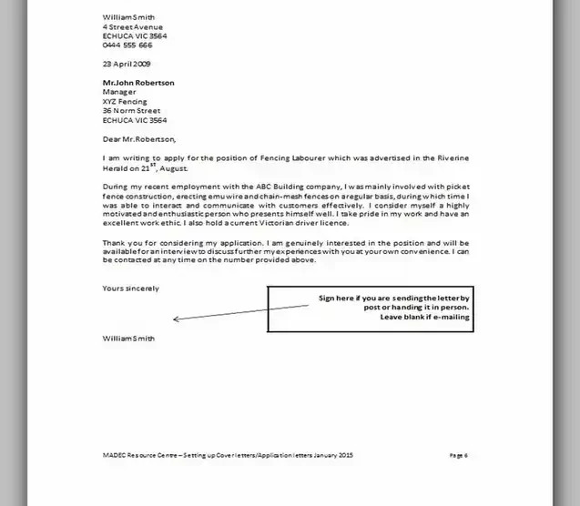 letter of Application Template Word 21