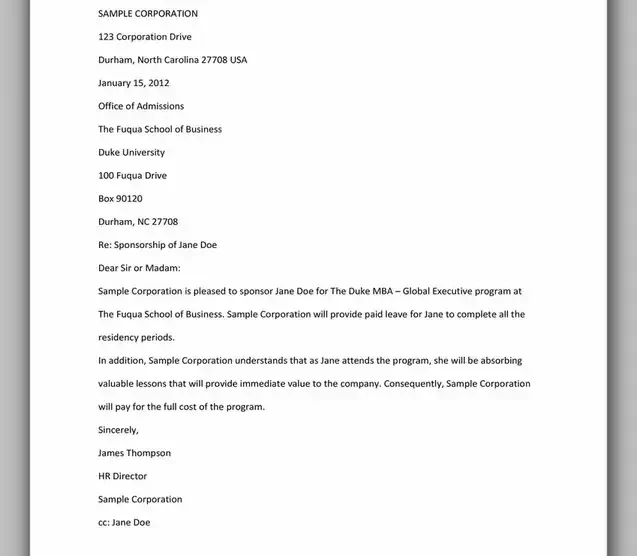 Sponsorship Letter Template For Donations 23