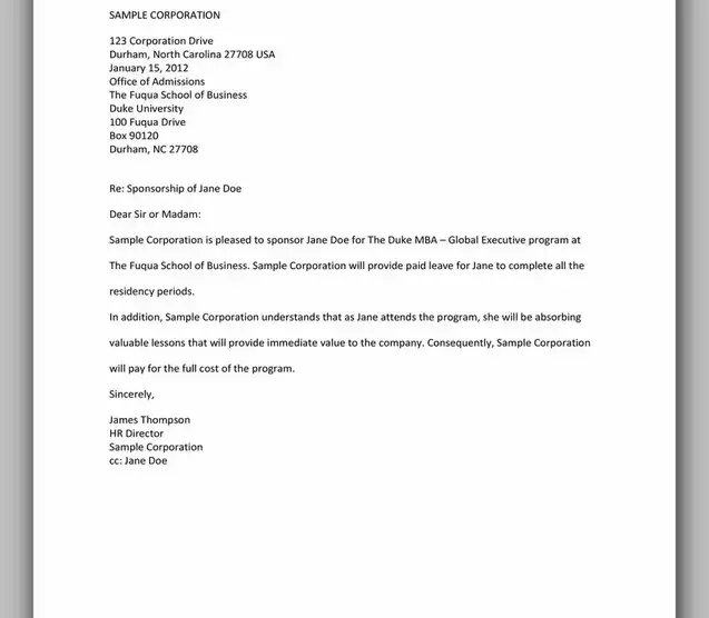 Sponsorship Letter Template For Donations 24