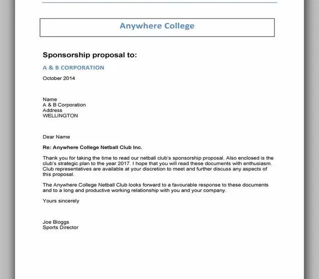 Sponsorship Letter Template For Donations 33