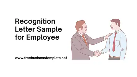 Recognition letter sample for employee presentation