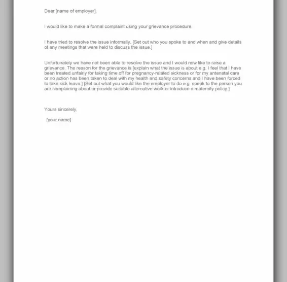 Grievance Letter Sample 30