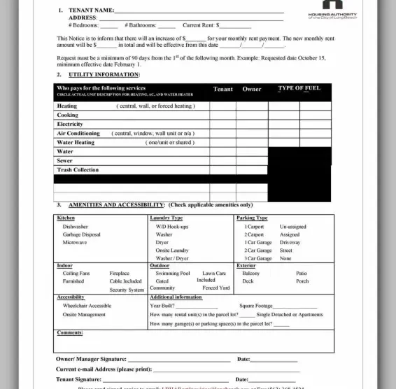 Rental Increase Forms 05