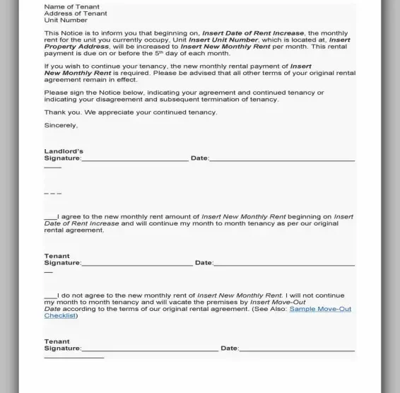 Rental Increase Forms 07